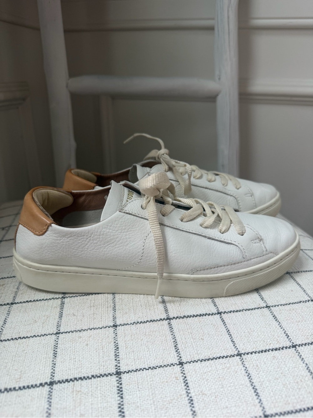 Soludos White Ibiza classic Leather Sneakers - Picture 4 of 6